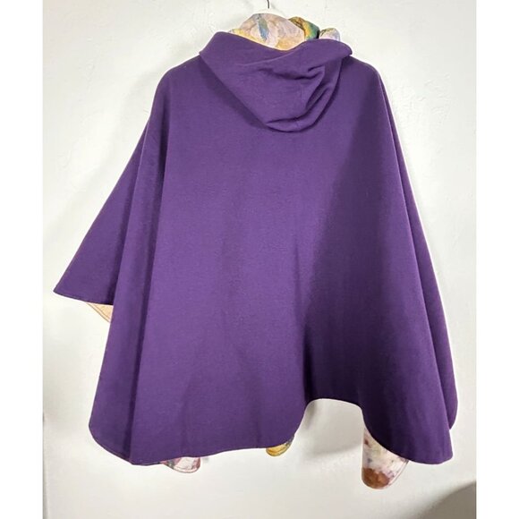 RainCaper Tiffany Peonies & Iris Reversible Rain Cape Lightweight Hooded Wrap - Picture 4 of 7